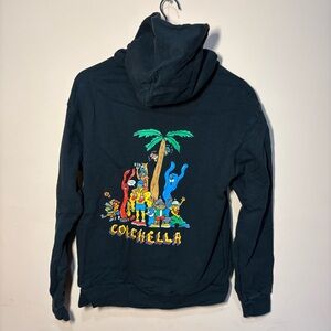 Coachella 2022 Black Hoodie Size Medium Palm Tree Back Graphic